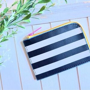 Sephora Black and White Striped Pouch